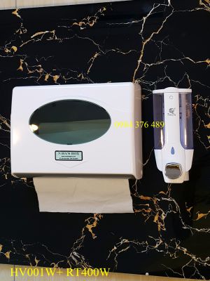 Bộ hộp đựng nước rửa tay và hộp giấy lau tay  HV 001