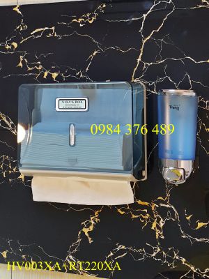 Bộ hộp đựng nước rửa tay và hộp giấy lau tay HV 003XA+ RT220XA