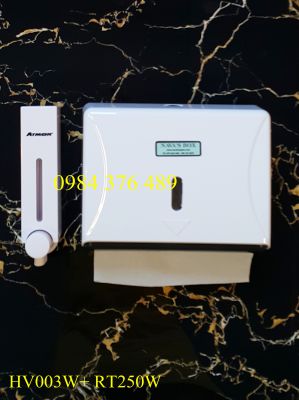 Bộ hộp đựng nước rửa tay và hộp giấy lau tay  HV240-RT 250